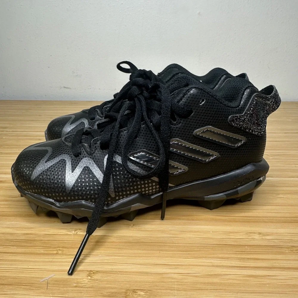 Adidas Freak Spark Football Cleats Shoes Youth Boys 12K Black‎ Glitter EUC - Picture 3 of 7